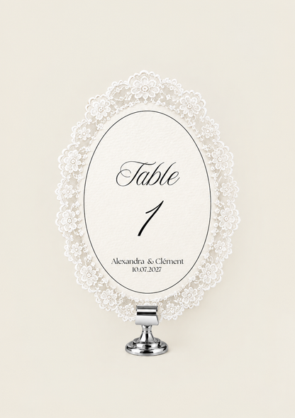 Numéro de Table dentelle