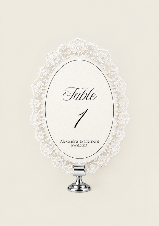 Numéro de Table dentelle