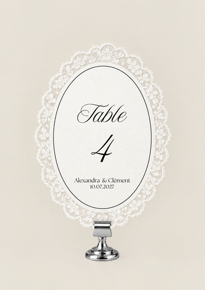 Numéro de Table dentelle