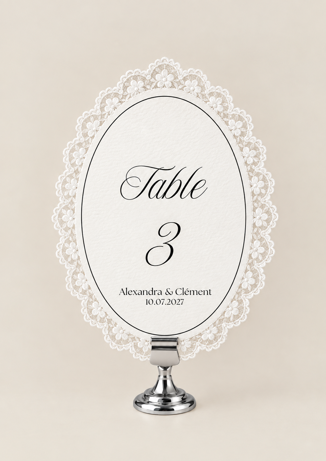 Numéro de Table dentelle