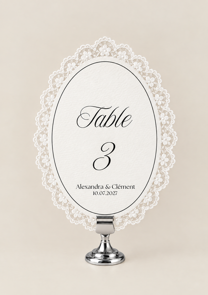 Numéro de Table dentelle