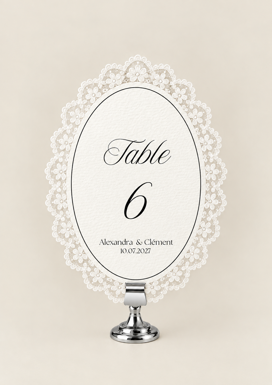 Numéro de Table dentelle