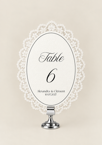 Numéro de Table dentelle