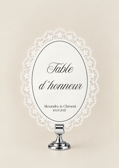 Numéro de Table dentelle