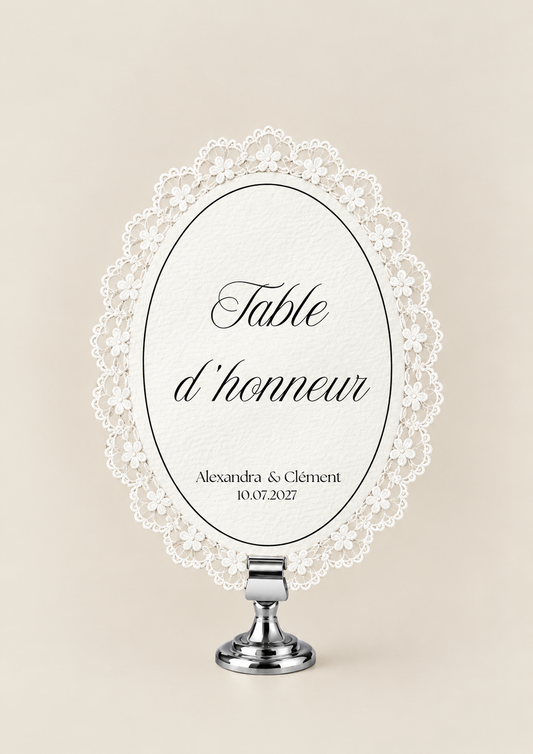 Numéro de Table dentelle