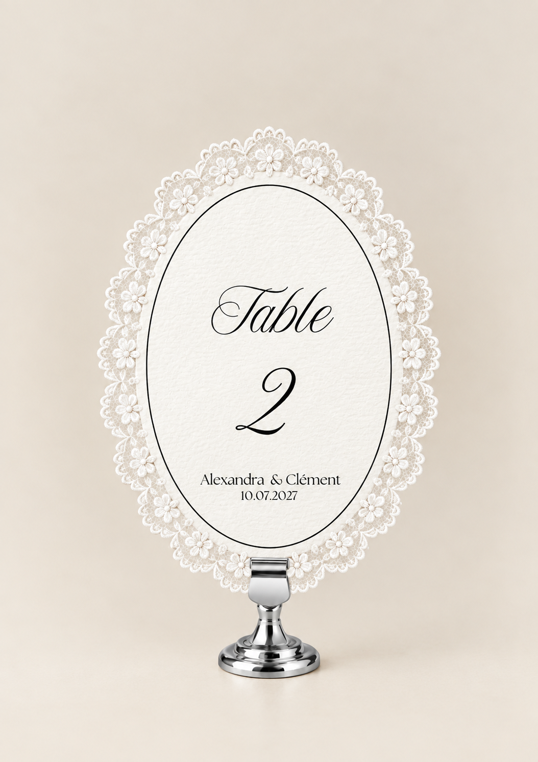 Numéro de Table dentelle