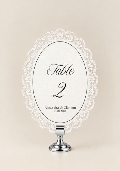 Numéro de Table dentelle